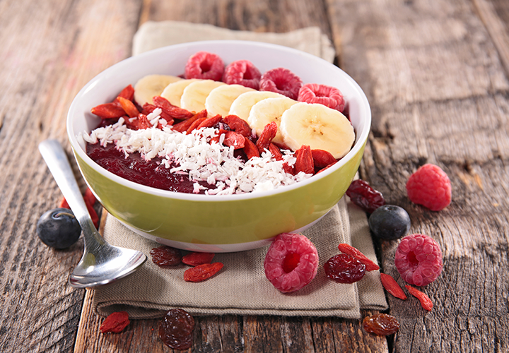 desayunos en bowl, bowl de frutas