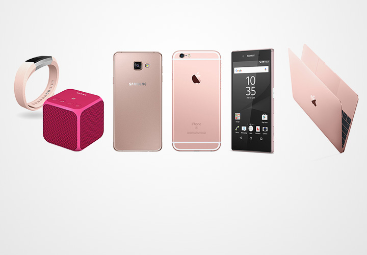 Gadgets rosas con estilo y alta tecnología