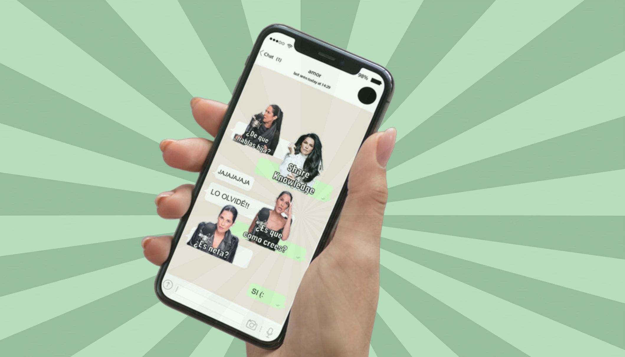 Descarga los stickers de la Jefa para que tu WhatsApp tenga harrrto estilo