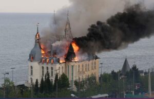 Se quema Castillo de Harry Potter en Odessa por un misil ruso