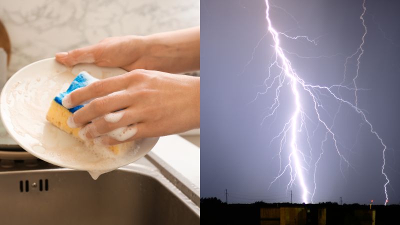 ¡No laves los trastes ni te bañes! Cosas que no debes hacer cuando hay una tormenta eléctrica